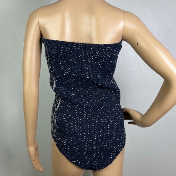 NEW RAG & BONE BLUE STRAPLESS SMOCKED BODYSUIT - Picture 9 of 12